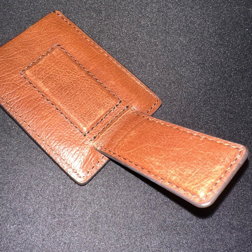 Fossil Brown Leather Card Holder/Money clip